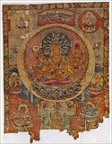 Avalokiteśvara ('Lord who looks down') is a bodhisattva who embodies the compassion of all Buddhas. He is one of the more widely revered bodhisattvas in mainstream Mahayana Buddhism.<br/><br/> 

The Mogao Caves, or Mogao Grottoes (Chinese: mògāo kū, also known as the Caves of the Thousand Buddhas and Dunhuang Caves) form a system of 492 temples 25 km (15.5 miles) southeast of the center of Dunhuang, an oasis strategically located at a religious and cultural crossroads on the Silk Road, in Gansu province, China. The caves contain some of the finest examples of Buddhist art spanning a period of 1,000 years.<br/><br/>

The first caves were dug out in 366 CE as places of Buddhist meditation and worship. The Mogao Caves are the best known of the Chinese Buddhist grottoes and, along with Longmen Grottoes and Yungang Grottoes, are one of the three famous ancient sculptural sites of China. The caves also have celebrated wall paintings